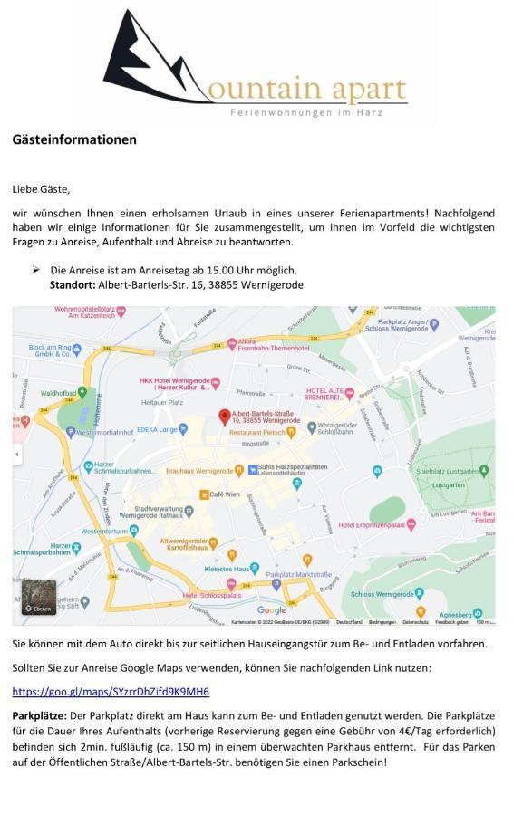 Ferienwohnungen Albarts By Mountain Apart Wernigerode Exteriér fotografie